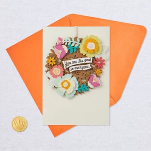 Punze Geburtstagskarte von Signatur ~ abnehmbarer Kranz Ornament / Dekoration - Bild 1 von 3