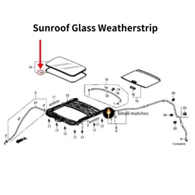 70205-T2A-A01 NEW Sunroof Glass Weatherstrip Seal Fit For 2013-2022 Honda - Image 1 of 4