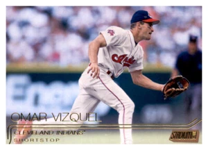 2015 Stadium Club lámina de oro Omar Vizquel MLB inserto paralelo PWE indios #278 - Imagen 1 de 2