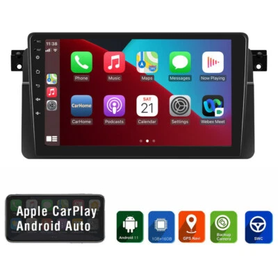 Radio estéreo para automóvil 2DIN para BMW Serie 3 E46 1998-2006 Carplay GPS Navegación Android 11 Foto 1 de 4