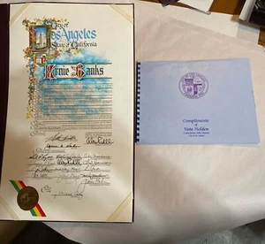 ERNIE BANKS MR CUB City Of Los Angeles, Resolution, Certificate, And Photos - Picture 1 of 12