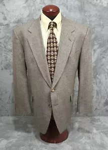 Hart Schaffner Marx Parisian 2-Button Sport Coat 48R Plaid Brown Black Wool - Picture 1 of 14