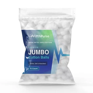 FifthPulse Soft Premium 100% Pure JUMBO Cotton Balls Multi-Use - 75 Stück - Bild 1 von 5