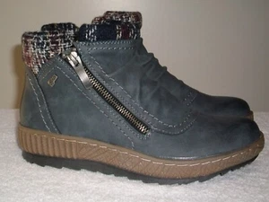 Women's Spring Step Cleora-Blu Blue Vegan Leather Boots Booties 36M US 5.5-6 - Picture 1 of 10