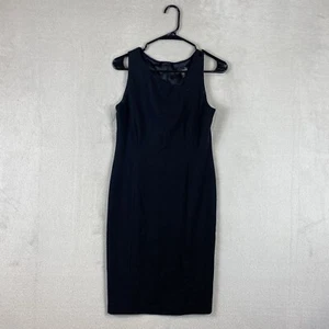 Eileen Fisher Sleaveless Sheath Dress Womens 4 Black Silk Liner Asymmetrical - Picture 1 of 9