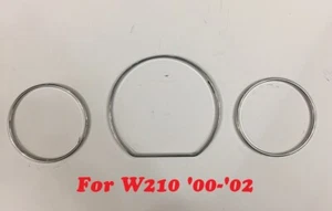Stainless Steel Chrome Dashboard Meter Gauge Rims FOR '2000-'2002 Benz W210 - Imagen 1 de 2