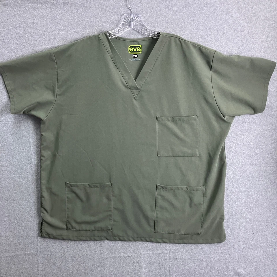 Camisa Médica AVE By Medline Para Hombres XXL 2XL Verde Tres Bolsillos Manga Corta Foto 1 de 4