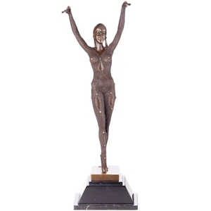 Bronzefigur Skulptur Tänzerin nach D.H Chiparus Bronze Figur Statue Antik - Bild 1 von 4