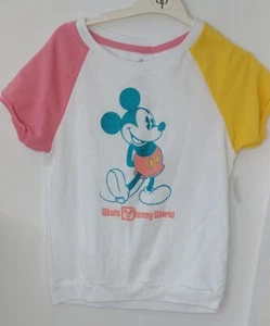 Disney Tshirt Top Theme Park Merchandise Childs XL NEW Mickey Girls glitter - Picture 1 of 4