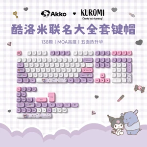 AKKO x Kuromi Official PBT MOA Keycaps For Mechanical Keyboard 138 Keys Key Caps - Picture 1 of 11