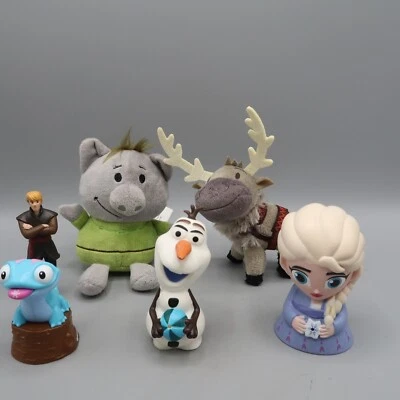 Disney Frozen Mixed Lot PVC Plastic Plush Figures Set Olaf Elsa Kristoff Troll - Image 1 of 4