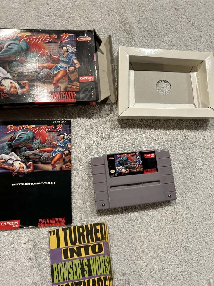 Street Fighter II 2 Turbo (Nintendo SNES, 1993) Complete CIB UNTESTED - Image 1 of 4
