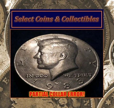 1983-P Kennedy Half Dollar with Partial Collar Error Coin #3041 - Image 1 of 4