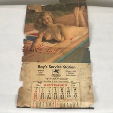 1954 ORIGINAL NUDE PIN UP "PERFECTION" CALENDAR/Ray’s Service Station