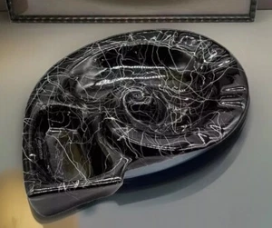 Vintage Ashtray mid century, 11” Nautilus shell Spaghetti Drizzle Atomic Ceramic - Picture 1 of 9