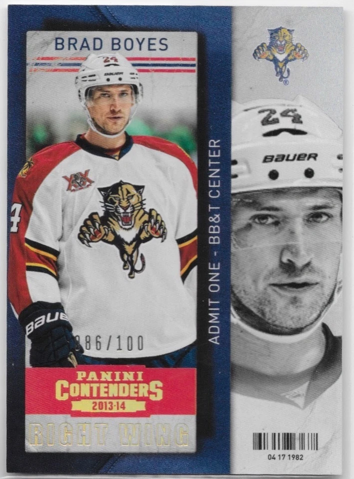 13/14 Contenders Gold Brad Boyes /100 94 Panthers - Image 1 of 1