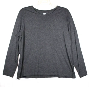 Lands' End Damen XL Langarm Basic T-Shirt anthrazit grau - Bild 1 von 4