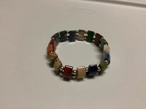 Jay King multi color gem sterling stretch bracelet - Picture 1 of 2