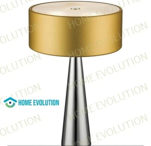 Lampada da Tavolo Oro Diffusore Fusto Conico Alluminio Interno Moderno G9 - Imagen 1 de 2