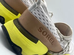 SOREL Kinetic Impact Lace Sneakers Sea Salt Yellow NL4073-126 Womens Size 9 - Picture 1 of 9