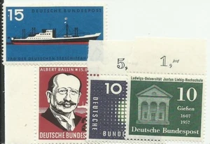 GERMANY - 1957 SINGLE ISSUES (4) - Scott#767,68,69,70 - E 1655 - Picture 1 of 1