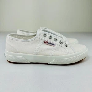 Superga Unisex 2750 Cotu Classic Sneakers Size 5 Men/6.5 Women White Canvas - Picture 1 of 8