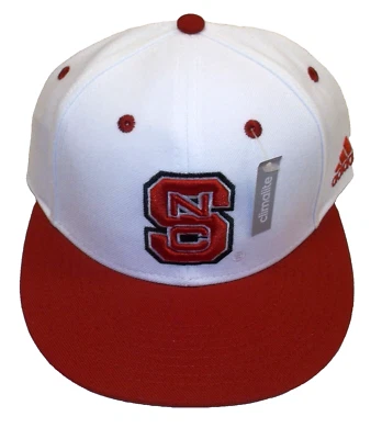 North Carolina State Wolfpack Flat Brim Fitted Adidas Hat - Image 1 of 2