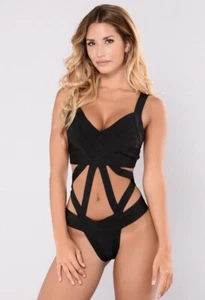 Fashion Nova Siempre Bandage Badeanzug schwarz Damengröße Small S neu mit Etikett - Bild 1 von 11