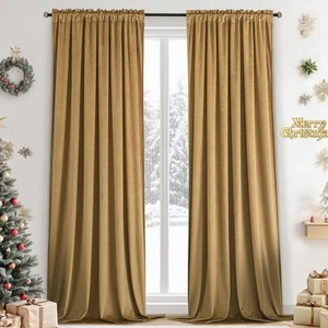 Velvet Curtains 84 inches 2 Panels - Luxury Blackout Curtains for Bedroom Liv... - Picture 1 of 8