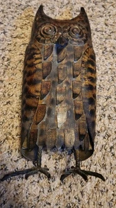 💥 Vtg 70s Raw Industrial Metal Art Owl Statue/Sculpture 10" Brutalist EUC - Picture 1 of 9