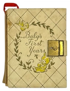 Vintage 1950s Baby’s First Years Memory Book with Lock No Key Possibly Written - Picture 1 of 8