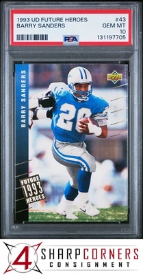 1993 UPPER DECK FUTURE HEROES #43 BARRY SANDERS HOF PSA 10 - Image 1 of 3