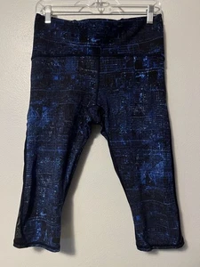 Leggings yoga Lululemon Train Times taglia 10 High Rise Crop City Lights multi neri - Foto 1 di 13