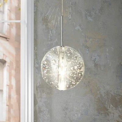  Bubble Glass ET2 Orb 4.5 contemporary mini-pendant light lighting Silve clear - Image 1 of 4