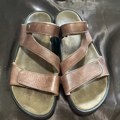 Sandalia Mary Jane de Cuero Jaspe Wolky Marrón Cómoda Slide Talla 8.5 EU 39 Foto 1 de 4