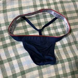 2XIST Sliq Micro Y-back Thong Navy  Size Medium - Picture 1 of 9