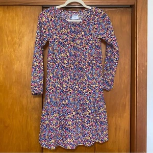 Old Navy NWOT Blue Casual Long Sleeve Floral Dress Cotton Viscose - XL - Picture 1 of 9