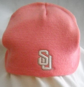 SYRACUSE UNIVERSITY Knit Hat Cap Pink Ladies Licensed One Size Fits All - Picture 1 of 4