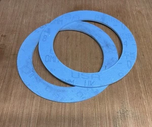 2 x GYLON 3504 PTFE Aluminosilicate 3.5mm Thick Gasket 4 1/2" Bore 6 3/8" OD. - Picture 1 of 1