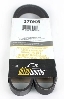 Correa Driveworks Serpentine apta para Toyota Camry 1987-1991 Ford Tempo 370K6 1988-2001 Foto 1 de 4