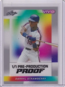 2023 Leaf VIVID Baseball DARRYL STRAWBERRY  #1/1  PRE-PRODUCTION Proof  1/1 - Picture 1 of 1