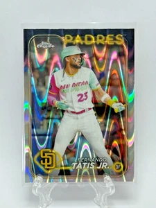 Scheda rifrattore 2024 Topps Chrome MLB Fernando Tatis Jr. Raywave #263 Padres - Foto 1 di 5