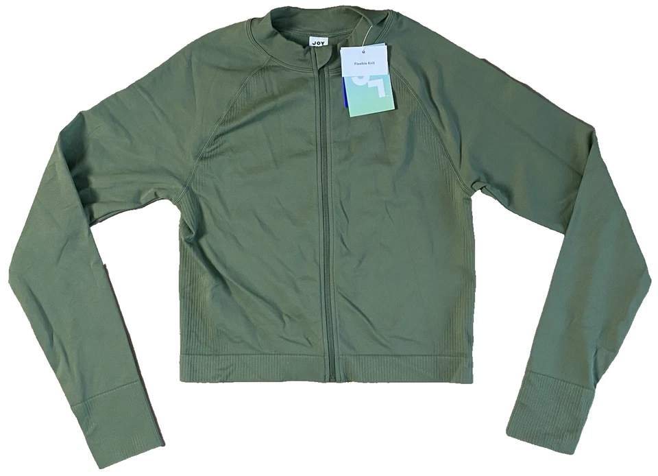 JoyLab 2XL XXL Black Onyx Seamless Fitted Full Zip Jacket Below Hip JL Joy Lab