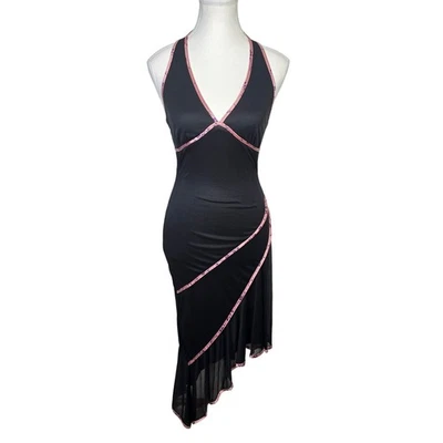 Ruby Rox Dress Small Black Pink Halter Sleeveless Cocktail Party Asymmetrical - Image 1 of 4