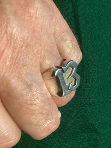 Lucky 13 chunky biker silver 925 ring. Size Y. 14g. - Picture 1 of 9