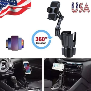 Car Cup Holder For Cell Phone Car Mount Cradle 360° Universal Drink Organizer - Picture 1 of 8