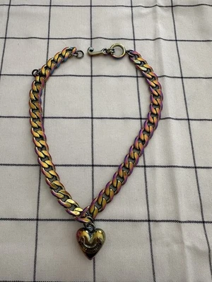 Y2K JUICY COUTURE Iridiscente CADENA TROZO GARGANTILLA Collar Icónico RARO ARCO IRIS Foto 1 de 4