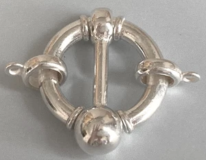 Sterling Silver Clasp, 2 Pack, Door Knocker, ~20 x 25mm Finding NOS - Picture 1 of 5