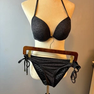 Oakley Steel Gray Bikini Swimsuit Swimwear Size Medium B Cup - Picture 1 of 11