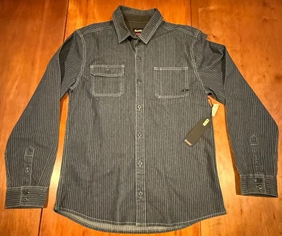 Новый с Ярлыками Altamont мужской хлопок джинсовой ткани в полоску рубашка на пуговицах заводской ограниченный - Изображение 1 из 4